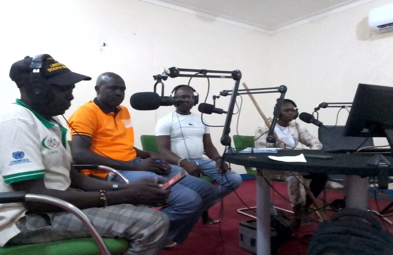 Community radio discussion on transitional justice and disability inclusion.